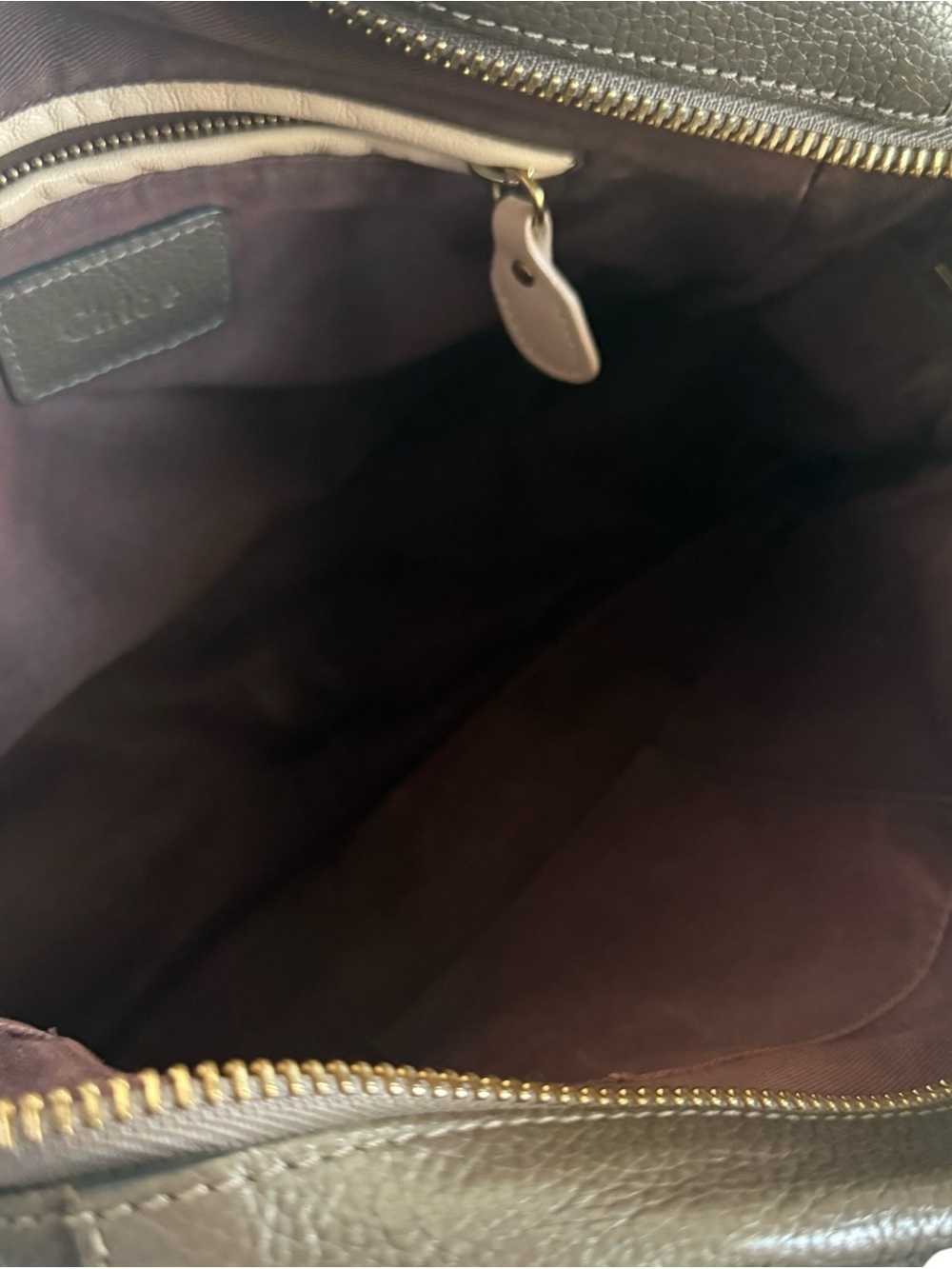 Authenticated Chloe Paraty Leather Handbag in Grey Taupe! EUC! COA! - Picture 7 of 16